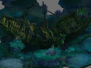 game model - undersea shipwreck -01 3D Model