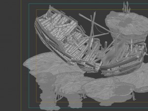 game model - undersea shipwreck -02 3D Model