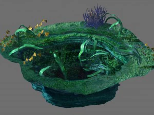 modelo de juego - fondo marino - gran remolino Modelo 3D