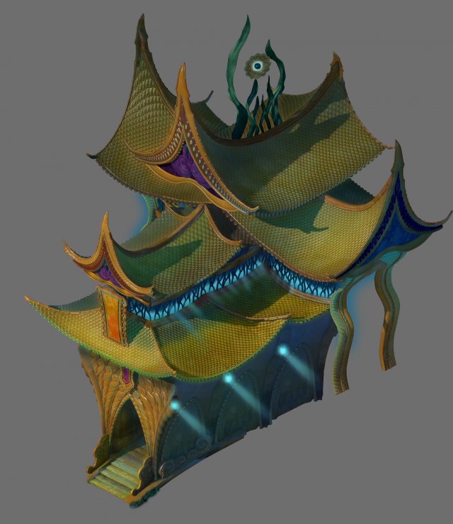 game model - seabed - palace 3D-Modell .c4d .max .obj .3ds .fbx .stl .blend 