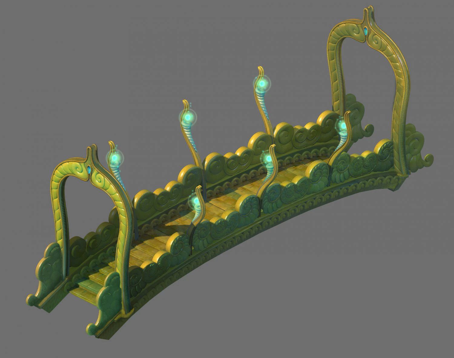 game model - seabed - seabed golden bridge 3D Model .c4d .max .obj .3ds .fbx .stl .blend 