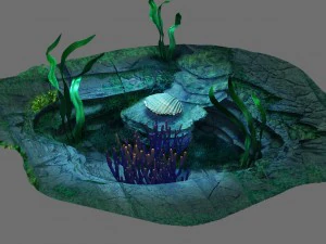 model permainan - dasar laut - organ kerang Model 3D