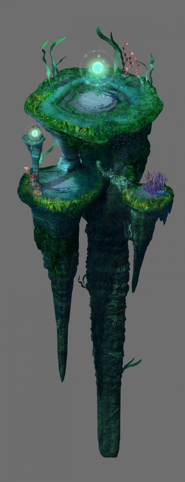 game model - undersea - huge rock pillar 3D Модель .c4d .max .obj .3ds .fbx .stl .blend 