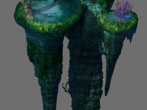 game model - undersea - huge rock pillar 3D Model