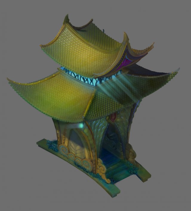 game model - the seabed - side of the temple build 3D Модель .c4d .max .obj .3ds .fbx .stl .blend
