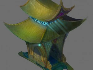 game model - the seabed - side of the temple build 3D Model