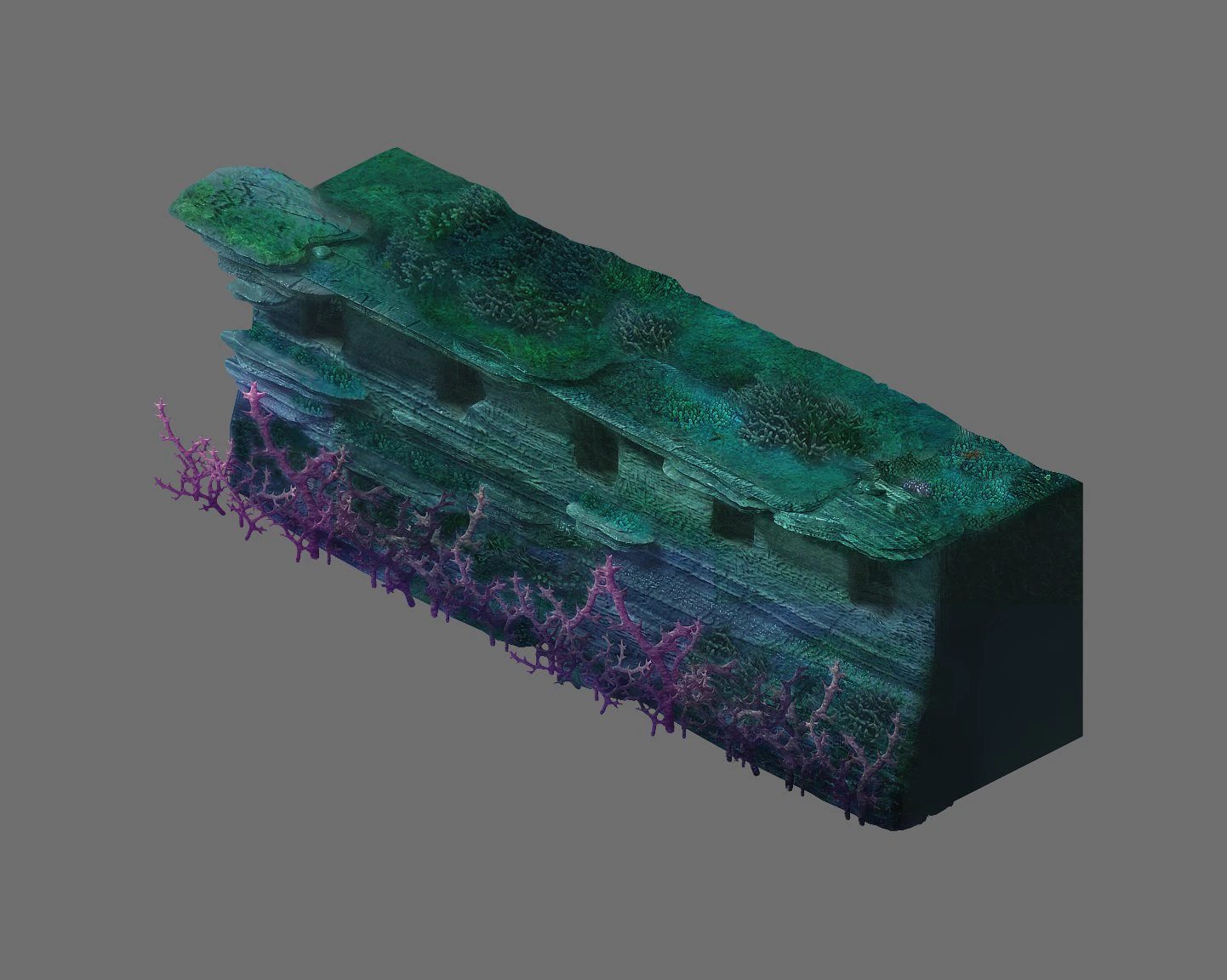 game model - seabed - coral city wall 01 3D Model .c4d .max .obj .3ds .fbx .stl .blend 