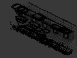 game model - seabed - coral city wall 01 3D Model