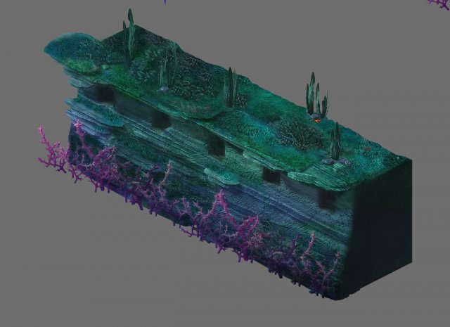game model - underwater coral wall 3 3D Model .c4d .max .obj .3ds .fbx .stl .blend 
