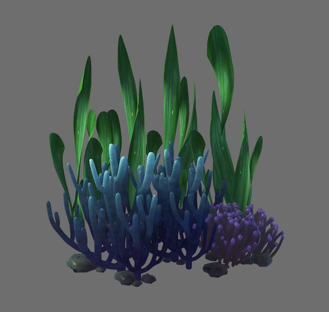 game model - seabed - coral cluster 3D Модель .c4d .max .obj .3ds .fbx .stl .blend 