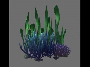 game model - seabed - coral cluster Modèle 3D