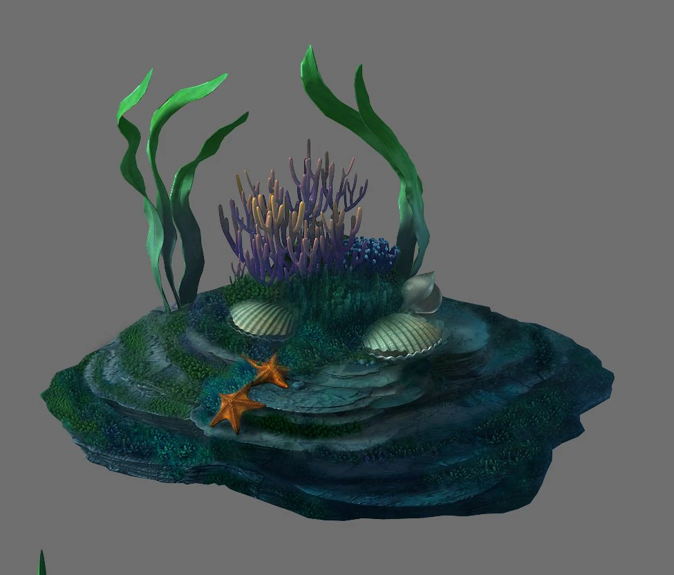 game model - seabed - coral reef 3D Model .c4d .max .obj .3ds .fbx .stl .blend