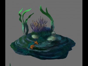 game model - seabed - coral reef Model 3D