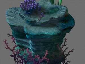 modello di gioco - fondale marino - albero di corallo 1 Modello 3D