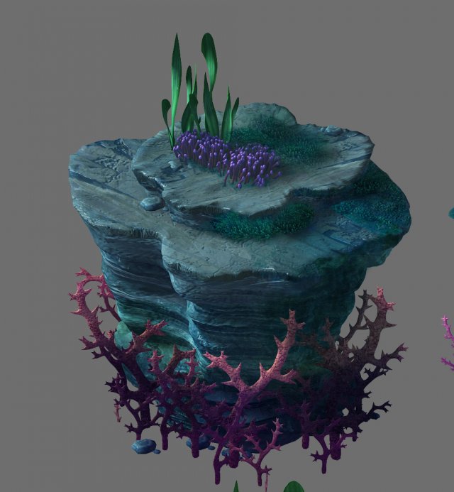 game model - seabed - coral tree 2 3D Model .c4d .max .obj .3ds .fbx .stl .blend 