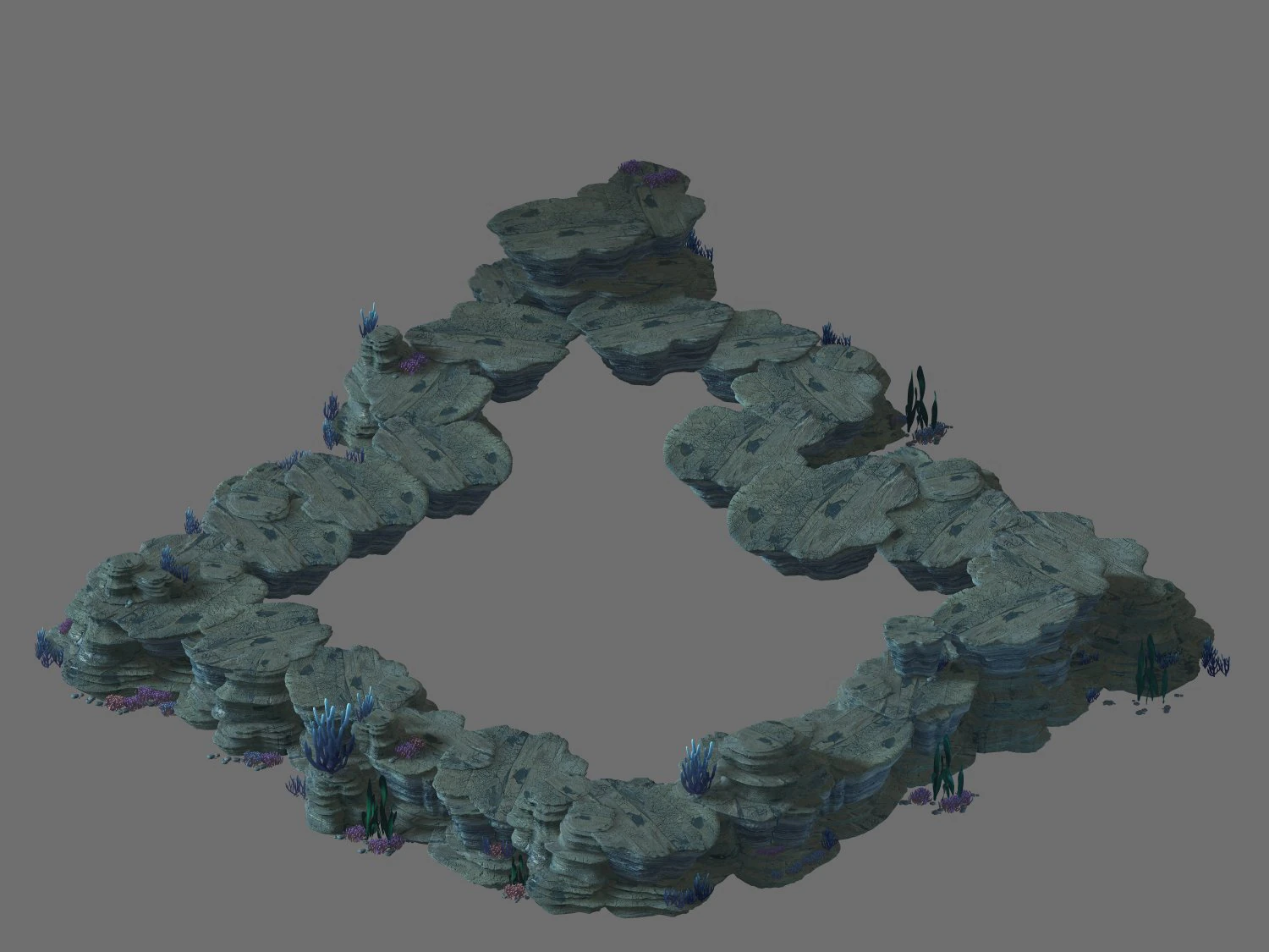 game model - seabed cliff 1 3D Model .c4d .max .obj .3ds .fbx .stl .blend