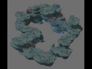 ゲームモデル - 海底崖2 3Dモデル