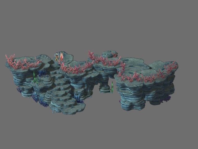 game model - seabed cliff 3 3D Модель .c4d .max .obj .3ds .fbx .stl .blend 