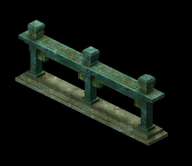 game model - gorgeous square fence 2 3D Model .c4d .max .obj .3ds .fbx .stl .blend 