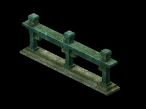 model permainan - pagar persegi yang cantik 2 Model 3D