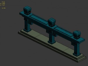 game model - gorgeous square fence 2 3D Model