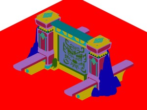 game model - gorgeous stone gate 3D Model
