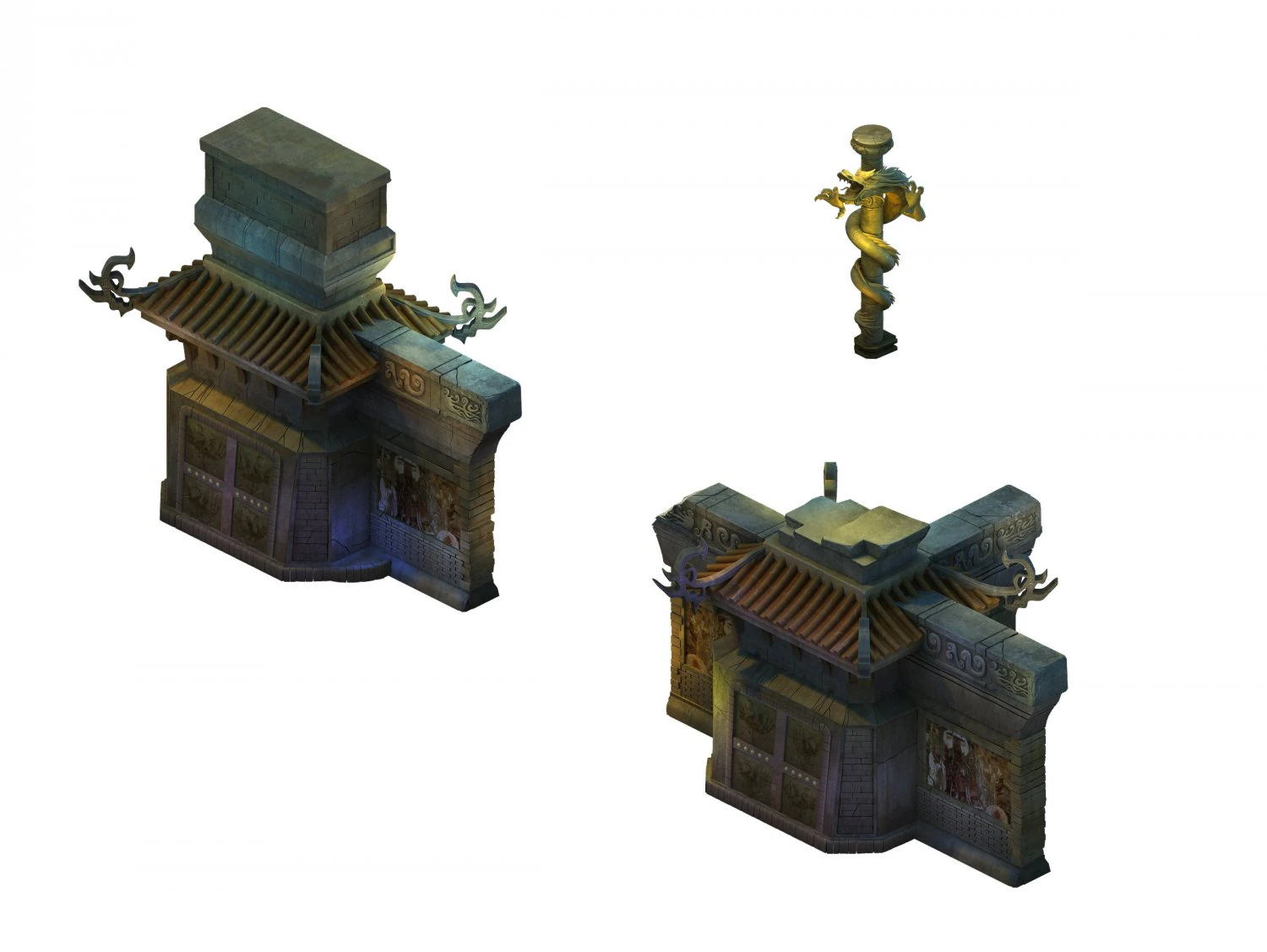 game model - imperial tombs dragon-shaped column e 3D Model .c4d .max .obj .3ds .fbx .stl .blend 