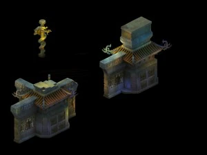 modelo de jogo - coluna em forma de dragão das tumbas imperiais e Modelo 3D