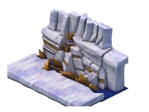 game model - gray rock wall 03 Modelo 3D