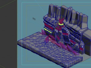 game model - gray rock wall 03 3D Model