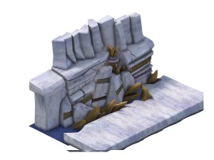 game model - gray rock wall 04 3D Model