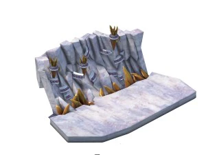 modello di gioco - parete di roccia grigia 05 Modello 3D