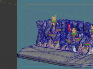 game model - gray rock wall 05 3D Model