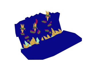 game model - gray rock wall 05 3D Model