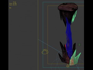 game model - the stone pillars in the volcano cave 3D Model