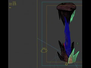 game model - the stone pillars in the volcano cave 3D Model