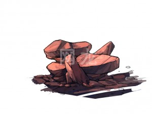 game model - volcano red stone 3D-Modell