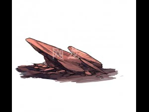 game model - volcanic red stone 02 3D Model