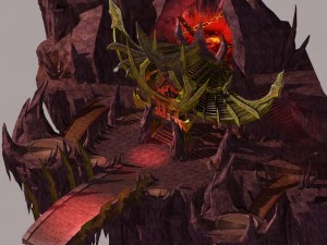 game model - large building in the volcano 3D Model