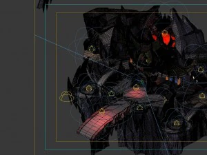 game model - large building in the volcano 3D Model