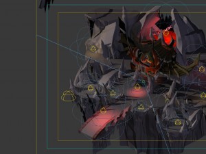 game model - large building in the volcano 3D Модель