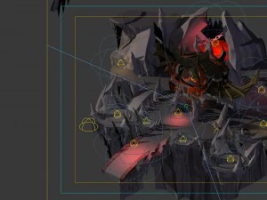 game model - large building in the volcano 3D Model