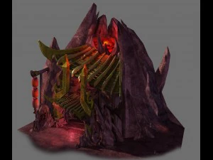 खेल मॉडल - ज्वालामुखी में घर 3D मॉडल