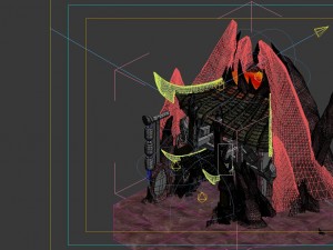 game model - the house in the volcano Modelo 3D