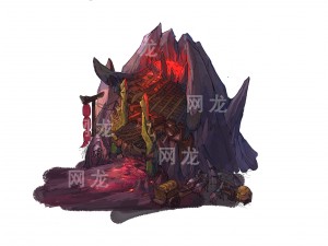game model - the house in the volcano Modelo 3D
