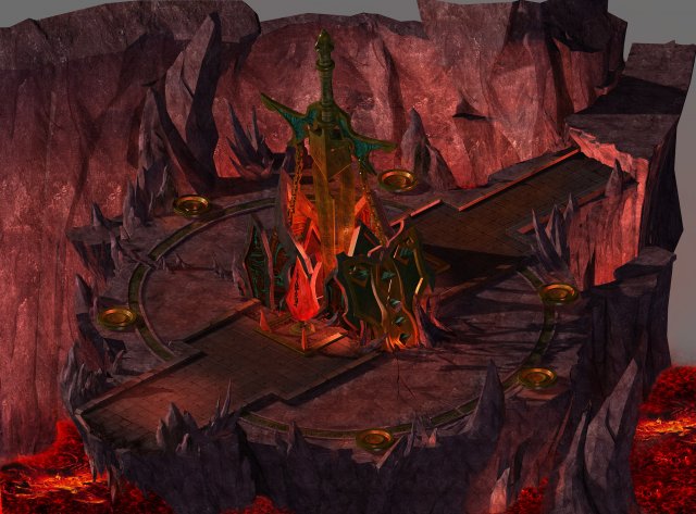 game model - the altar on the volcano Model 3D .c4d .max .obj .3ds .fbx .stl .blend 
