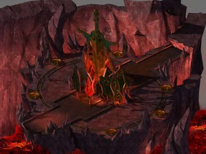 modello di gioco: l'altare sul vulcano Modello 3D