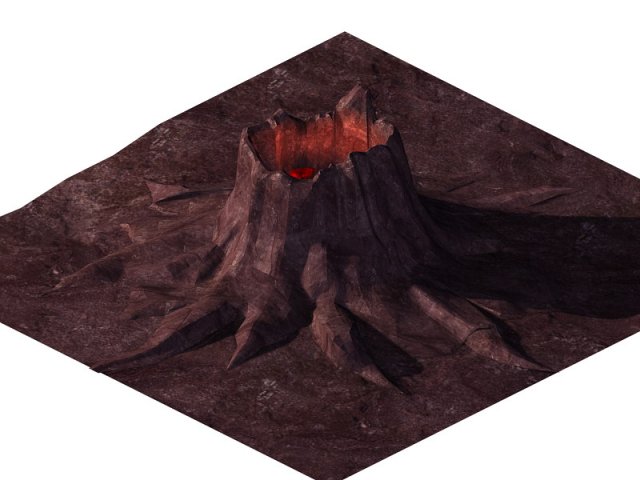 game model - volcanic tree-like magma mouth 3D Model .c4d .max .obj .3ds .fbx .stl .blend 