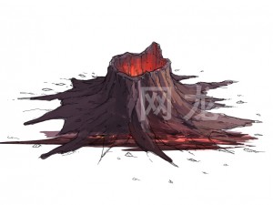game model - volcanic tree-like magma mouth 3D Model