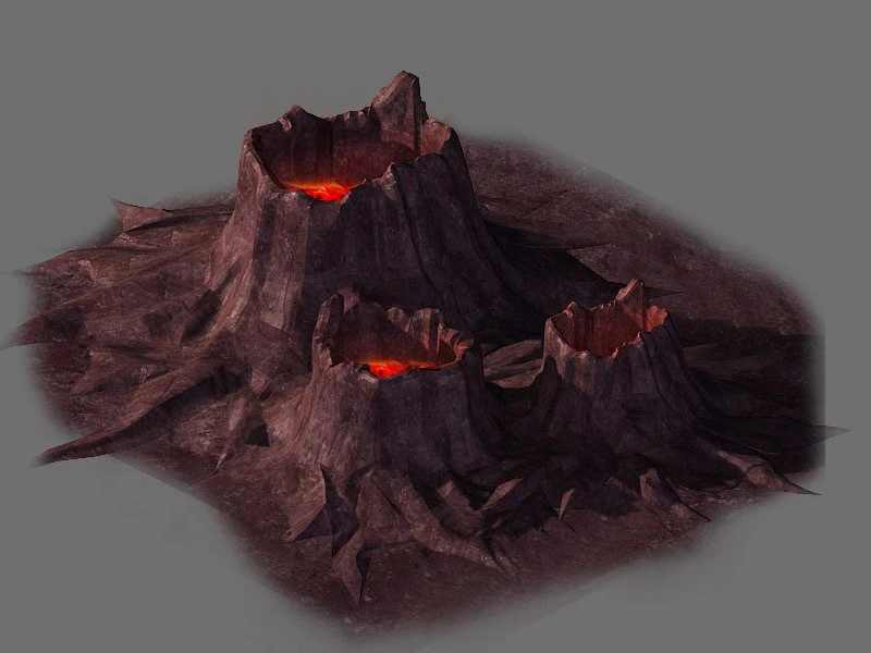 game model - volcanic tree - shaped magma mouth 02 3D Model .c4d .max .obj .3ds .fbx .stl .blend 